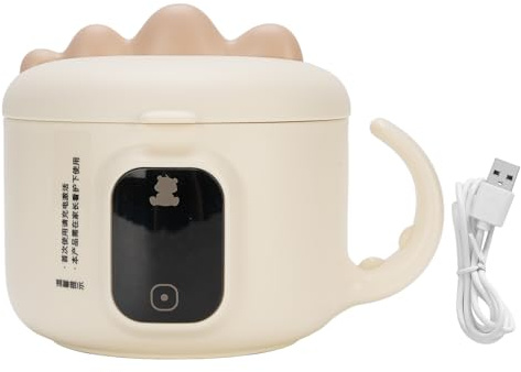 Naroote Contenitore Termico Elettrico, Contenitore Termico Portatile in Acciaio Inossidabile da 400ml con Funzione di Pulizia e Temperatura Regolabile, per Il Lavoro, Il Campeggio