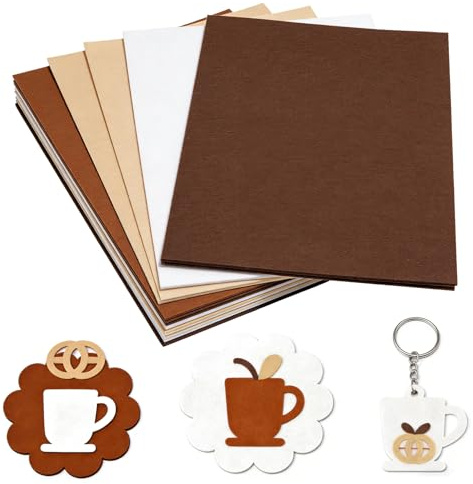 ZHENGYYUU 16 Stück Filzstoff Bastelfilz Braun, Filz zum Basteln, Filzstoff zum Basteln, Felt Fabric Filzplatten, Filz Stoff zum Nǎhen für DIY Handwerk(20x30cm, Weiß, Beige, Braun, Kaffeebraun)