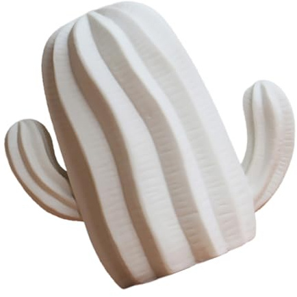 TOYANDONA Ornamento Cactus in Ceramica Bianco per Arredamento Semplice Casa e Decorazione Scrivania, Elemento Artistico Moderno per Soggiorno, Camera da Letto e Ufficio