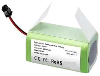 Batería De Iones De Litio De 14,4 V 2600-6800 MAh, Compatible Con Conga 990 1090. Compatible Con Ecovacs Deebot N79 N79S DN622. Compatible Con Eufy RoboVac 11 11S.(2600mah)