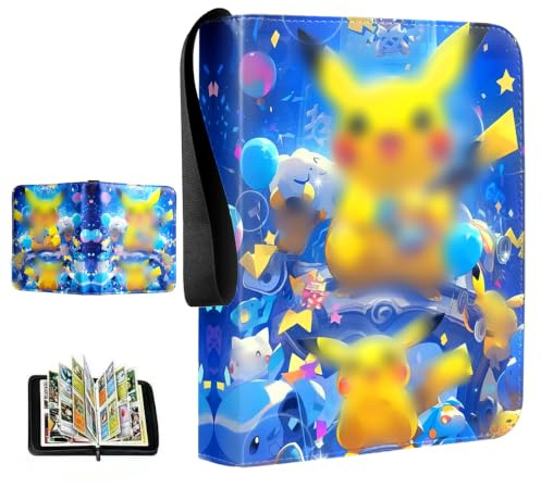 Garegce Trading Card Binder 4-Pocket, Card Binder Album for Kids Adult 100 Pages 400 Pockets PU Waterproof Cards Games Collection Binder Folder Storage Organizer with Zipper for Boys And Girls