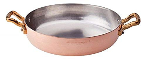 Pentole Agnelli ALCM110M20 Sartén de cobre estañado con 2 asas de latón, 20 cm