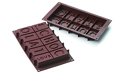 Silikomart Silicone Easy Chocolate Mold, Assorted, I Love Chocolate