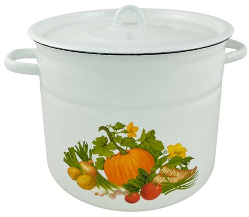 Emaille Kochtopf Topf 9 Liter mit Motiv ca 25cm Durchmesser/Retro Nostalgie Geschirr