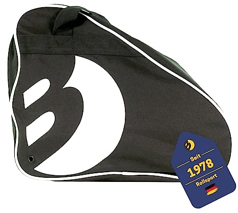 BEST SPORTING Tasche für Inlineskates und Schlittschuhe I Schlittschuhtasche mit verstellbarem Trageriemen I Rollschuhtasche in Schwarz I große Inliner-Tasche I Schlittschuhe Tasche
