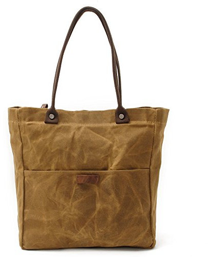 Peacechaos Damen Schultertasche Tragetasche Geldbörse Top Griff Satchel Handtasche für Frauen Arbeit Schule Reisen Business Shopping Casual, Khaki, Large