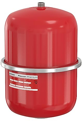 Flamco Flexcon Premium 18 Litres 1,5/3 Bar Vase d'Expansion à Membrane Fixe pour Installations en Circuit Fermé et de Chauffage de Climatisation et de Réfrigération, Rouge, Garantie de 15 ans 16918