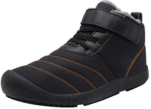 Winterboots Damen Herren Paar Casual Plus Velvet Warme Baumwollstiefel Wasserdicht Komfortable Schneeschuhe (46 EU,4- Schwarz)