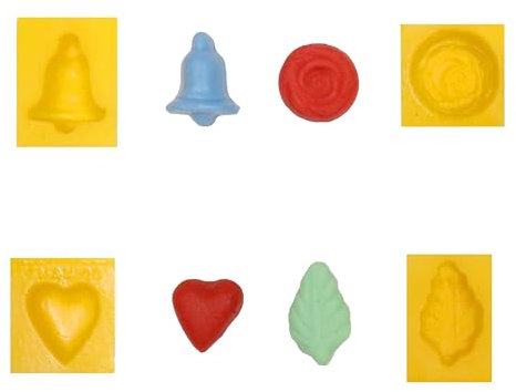 Flexible Molds - Leaf, Rose, Heart, Bell (4 cavity) - Cream Cheese Mint Molds - Candy Melts - Fondant - Caramels - Soft Candy Molds