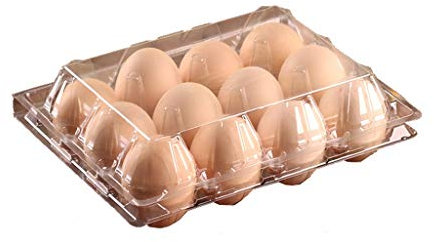 Bandeja Protectora De Huevos, El Plastico Caja De Almacenaje Huevo De Anidación Poseedor, Paquete De 100 (Color : 12 pieces)
