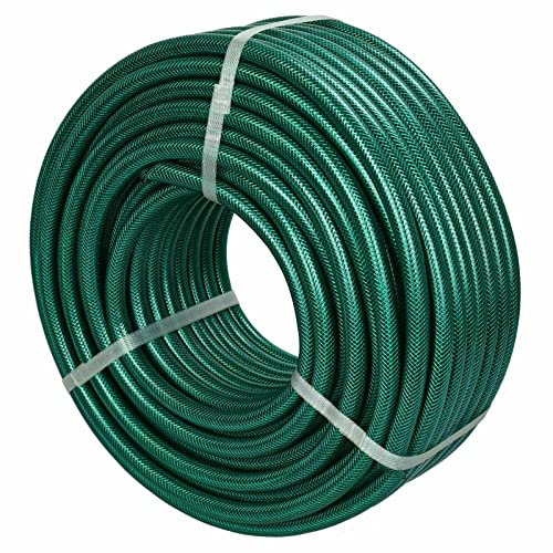 Vision4ever Garden Hose Pipe Reinforced Braided PVC Watering Hosepipe Reel Useful for Garden and Outdoor (100m)