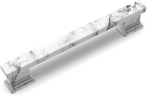 9BUILD 10 Stück 12,7 cm Schrankgriffe, weißer Marmor, Schrankgriffe, Küchengriffe für Schränke, Kommoden, Zinklegierung, Schrankgriff, Schrankbeschläge, Hardware