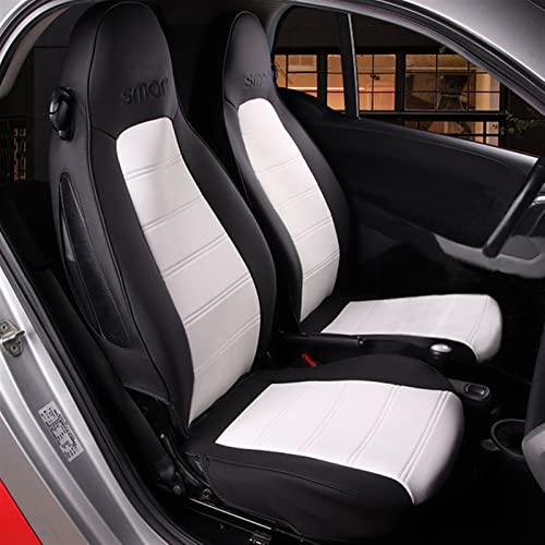 McKona Für Smart Fortwo 453 2009-2019 Auto Vollleder Sitzbezug Kissenschutz Matte Pad Innendekoration (Color : 451 White)
