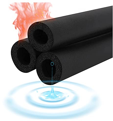 EINDUS Außen Rohrisolierung, Frostschutz Schaumstoffschlauch Solar Isolierung Rohrdämmung, Für Wasserleitungen, Klimaanlagen, 1,8m Länge Schwarz (Size : ID32mm(1.25) x15mmx1.8m)