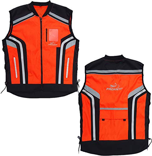 PROANTI Motorrad Warnweste Sicherheitsweste Motorrad Quad Neon Weste - Größe 5XL