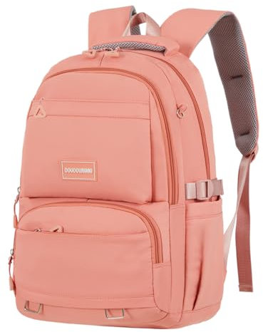 FIORETTO Lightweight School Backpack Womens, Cute School Bag for Girls, Laptop Rucksack Backpack for School Casual Daypacks Travel Backpack for College Work Orange
