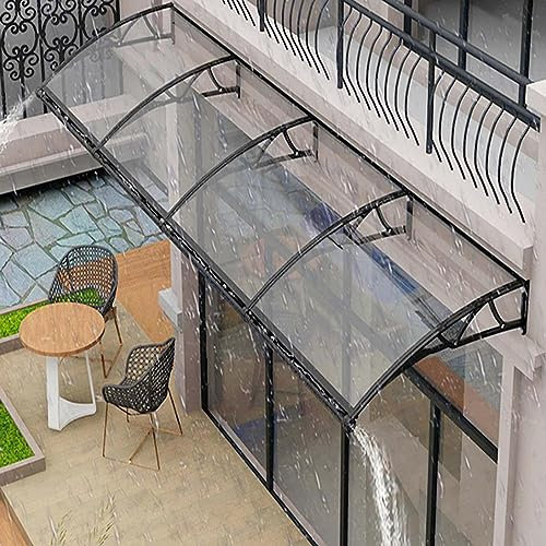 Tejadillo de Puertas Ventana Exterior Marquesina para Puertas de Lluvia y Protección UV Tejadillo de Protección Cubierta de Tejad Marquesina de Exterior (60x50cm/24inX20in,60cm)