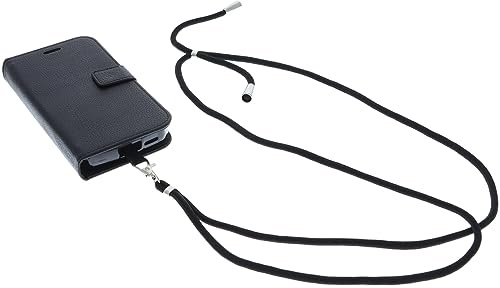 foto-kontor Umhängetasche kompatibel mit CAT S61 Tasche Book Style Schutz Tasche Handykette Band Hülle Umhängetasche Handyband schwarz