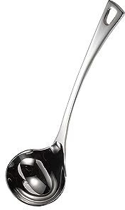 Stainless Steel Kitchen Ladles, Heavy-Duty Metal Soup Ladles, Gravy Ladle Cooking Spoon for Kitchen,8.6inch