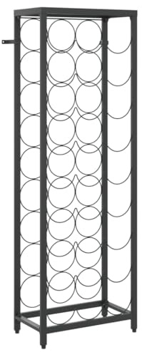 vidaXL Weinregal für 27 Flaschen Schwarz 34x18x100 cm Schmiedeeisen