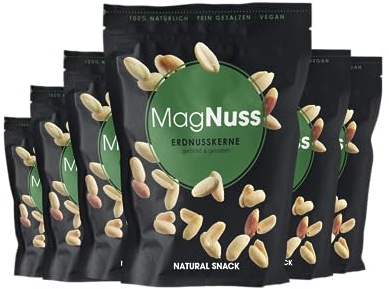 MagNuss Erdnusskerne | Geröstet & gesalzen | 6x 200g- Vorteilspackung | Perfekter Snack für jede Gelegenheit