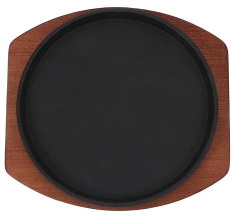 HOLIDYOYO Parrilla Para Barbacoa Antiadherente Redonda 8.26In Hierro Fundido Para Cocina Inducción Asar Carne Verduras Camping