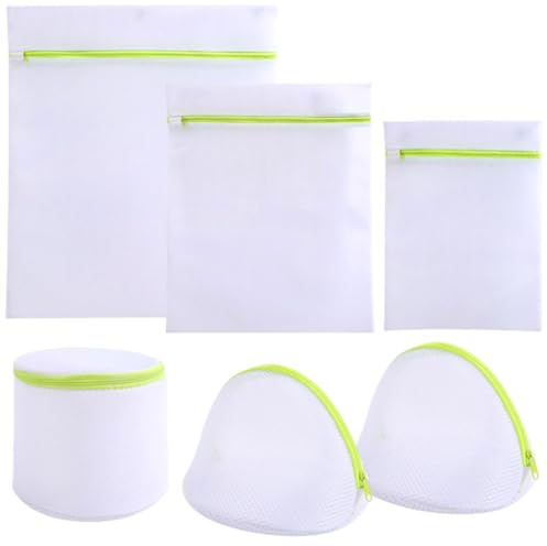Wäschenetz, 6 Stück Wäschenetz für Waschmaschine, Wäschenetz Bh, Wäschenetze mit Reißverschluss für Waschmaschine, Geeignet für Unterwäsche, Babykleidung, Hemden, Socken, Plüschtiere Usw (Grün)