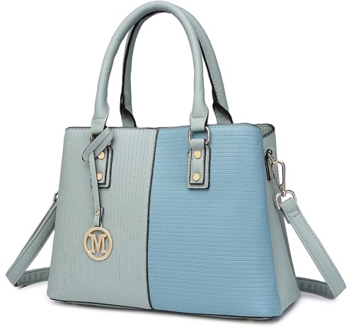 Miss Lulu Handtasche Damen Henkeltasche, Elegante Frau PU Leder Schultertasche, Riemen Top Griff Vintage Weiches Hobo-Taschen, Schultertasche mit abnehmbarem (Blau)