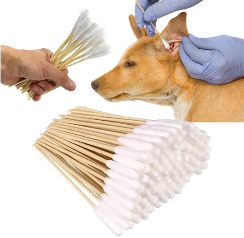 Cotton Fioc per Cani, Coton Tiges Chien et Chat,Pulisci Orecchie Cane, Pulizia Orecchie Gatto, Cotton Fioc,Tampone di Cotone,per Animali Domestici, Cani, Gatti