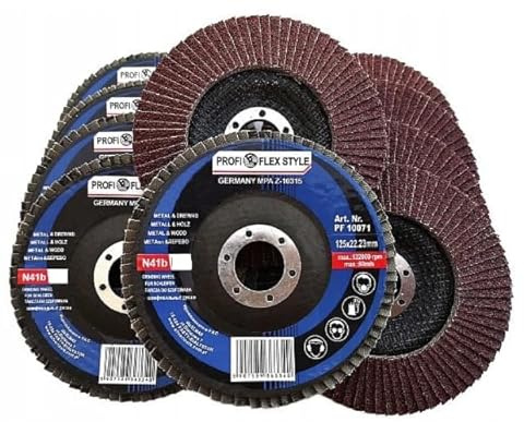 Flap Discs 125mm 60 Grit, 20 Pack, for Angle Grinders, Sanding/Grinding Metal, Wood, Micro-Abrasives 6 x 3/8 x 3/4 inches
