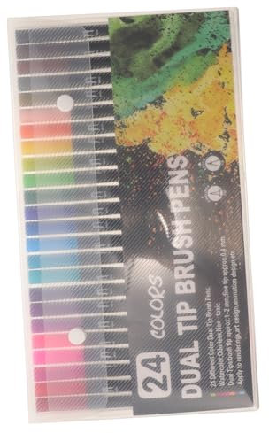 HONMEET 24stücke Teiliges Farbenmarker Junge Mädchen Wasserbasierte Doppelfilzstifte Mit Flexibler Spitze Vielseitig Für Keramik Tassen Glas Holz Textilien Papier Langlebig Und Leicht Tran