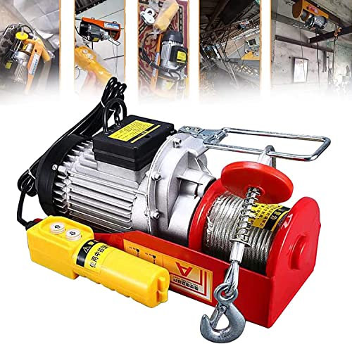 WQZStar Piccolo paranco Elettrico Domestico, Gru da Interni 220 V, Mini Ascensore a Cavo Elettrico da 510 W, verricello Elettrico con Controller a Filo e Freno Automatico