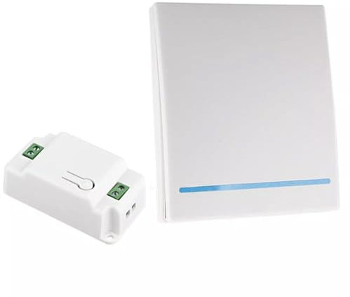 FiTspi RF Wireless Light Switch Kit,Wireless Kinetic Light Switch with Relay Receiver AC 110V 220V 433Mhz Remote,Portable Waterproof Wireless Switches for Lights Lamps Fans Appliances House Lighting