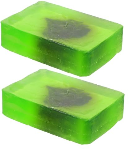 Healeved Jabón Nutritivo Paquete de 2 Jabones para Mujer Limpieza Facial Y Corporal Naturales Verde