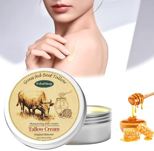 Ekologisk nötkött talg honung-balsam, 70 g talgkräm för huden, nötkött talg ekologisk kräm, nötkött talg kräm ekologisk, djup närande vård för ansikte och kropp, lämplig för alla