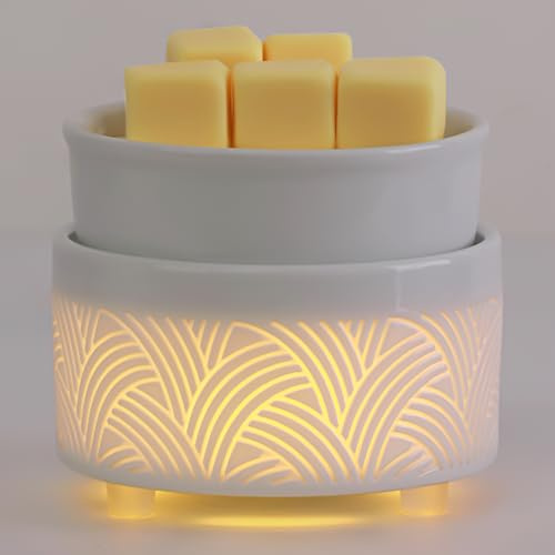 Electric Wax Burner Wax Melt Ceramic Oil Burner Candle Wax Warmer Melter Fragrance Heating Plate for Scented Waxs Home Office Bedroom Bathroom Aromatherapy Gift& Décor-waves of wheat