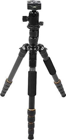 Qukaim Zomei Q666C Monopiede portatile da viaggio in fibra di carbonio, treppiede con testa a sfera per fotocamera digitale DSLR, leggero, nero, altezza massima 154,9 cm, capacità di carico 1,2 kg