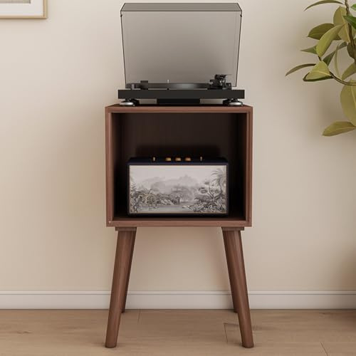 Mobile Porta Vinili Design In Legno Massello Mobile Giradischi，Adatto per Camere Da Letto, Soggiorni e Balconi(Brown)