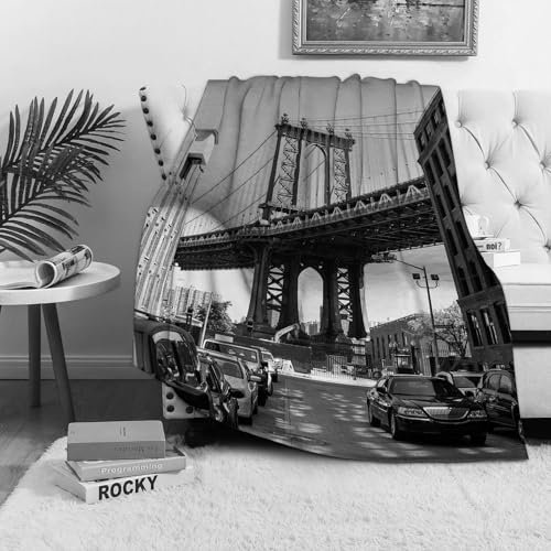 MAAPCHP Kuscheldecke Flauschig Decke Fleecedecke,Landschaft,Brooklyn New York USA Wahr Wohndecke Warm Winter Weich,Decke Couch Blanket,Wohn- & Kuscheldecken 150 x 130 cm,Sofa überwurfdecke