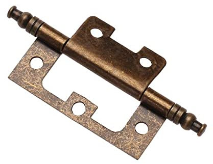 Cerniera a clip, cerniera incassata, Cerniera a filo for anta di mobiletto, in bronzo antico, 3x1,3x0,9 pollici, ferro