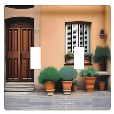 Phayah Portico Fioriera Piante Fresche Modello Doppio Interruttore Luce Piastre di Copertura Piastra Decorativa Parete Doppio Toggle Lightswitch Cover