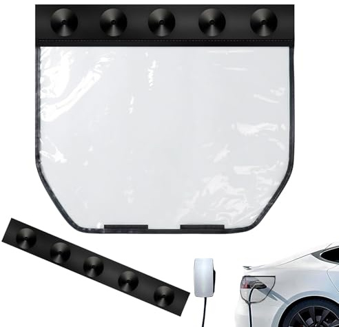 EV Charger Port Cover, Waterproof Outdoor Car Charger Cover, Strong Suction Cup Universals PVC Rain Covers for Electric Car Charging, Snow and Rain Protection for Electric Vehicle (black-1pc)