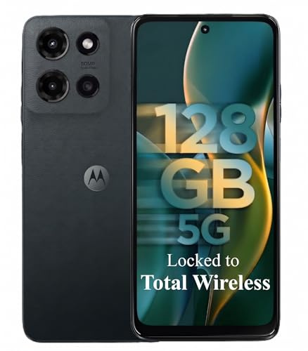 total wireless Motorola Moto G 2025, 128GB, 5G, 50MP Camera System, 6.7 120Hz Display, 5000mAh Battery, Unlocked Smartphone, Locked to Gray