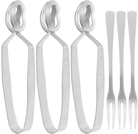 DECORNIJIA Set 6 Pezzi Pinze e Forchette per Lumache in Acciaio Resistente Utensili da Cucina per Servire e Mangiare Lumache al Forno Francese Lavabili in Lavastoviglie Adatti per Casa e