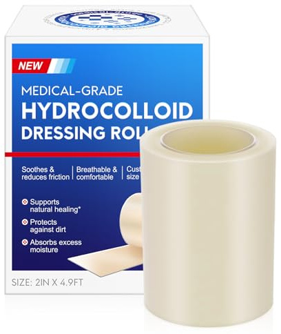 Hydrokolloid Pflaster Rolle,5cmx1.5m Hydrokolloid Rolle für Wundverbände,Flexibles und Wasserfestes Verbandklebeband,Hydrokolloidverbände für Wunden,für Schnittwunden und Kratzer
