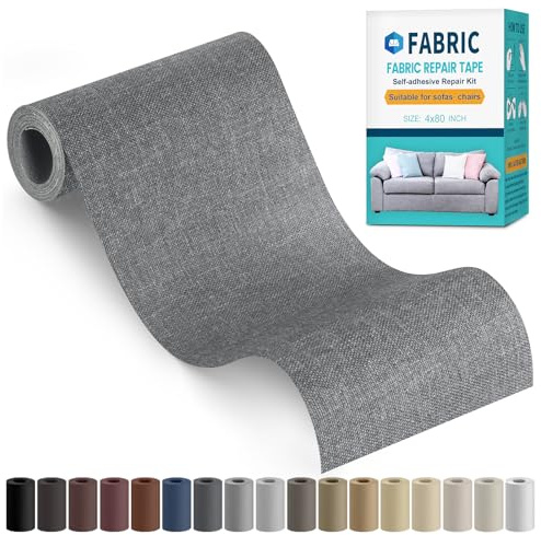 Flicken Selbstklebend Stoff, Stoff Reparatur Patches Selbstklebend Grau | 10x200cm Leinenstoff Textilklebeband Reparaturflicken für Sofas, Autositze, Kleidung, Kissen Burberry Grau