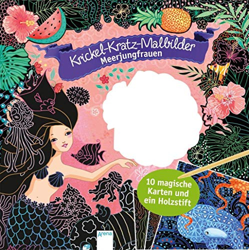 Krickel-Kratz-Malbilder. Meerjungfrauen: 10 magische Karten und ein Holzstift