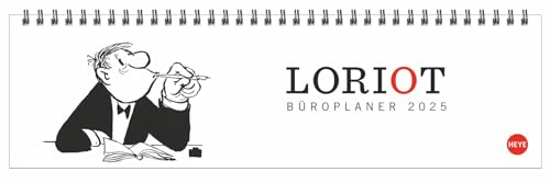 Loriot Büroplaner 2025: Humorvoller Tischkalender für mehr Organisation am Arbeitsplatz. Tischquerkalender mit Spiralbindung. Witziger Kalender für den Schreibtisch. 32x9 cm (Loriot Kalender Heye)
