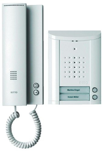 Schneider Electric Ritto Türsprechanlage, Entravox, Komplettset für 2-Familienhaus, Gegensprechanlage mit Beleuchtung und Klingeltaste, Weiss/Weiss, Artikelnummer 1841270