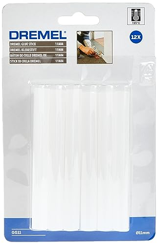 Dremel GG11 - Paquete de 12 barras de pegamento caliente, 12 barras de pegamento multiuso de 11 mm para alta temperatura (165-195° Celsius)